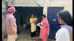Health staff during a door-to-door screening in Jhill area of Patiala district on Monday. (HT photo) Health staff during a door-to-door screening in Jhill area of Patiala district on Monday. (HT photo)