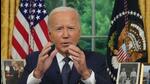 US President Joe Biden addressing the nation from the Oval Office of the White House in Washington, DC. (AFP) US President Joe Biden addressing the nation from the Oval Office of the White House in Washington, DC. (AFP)