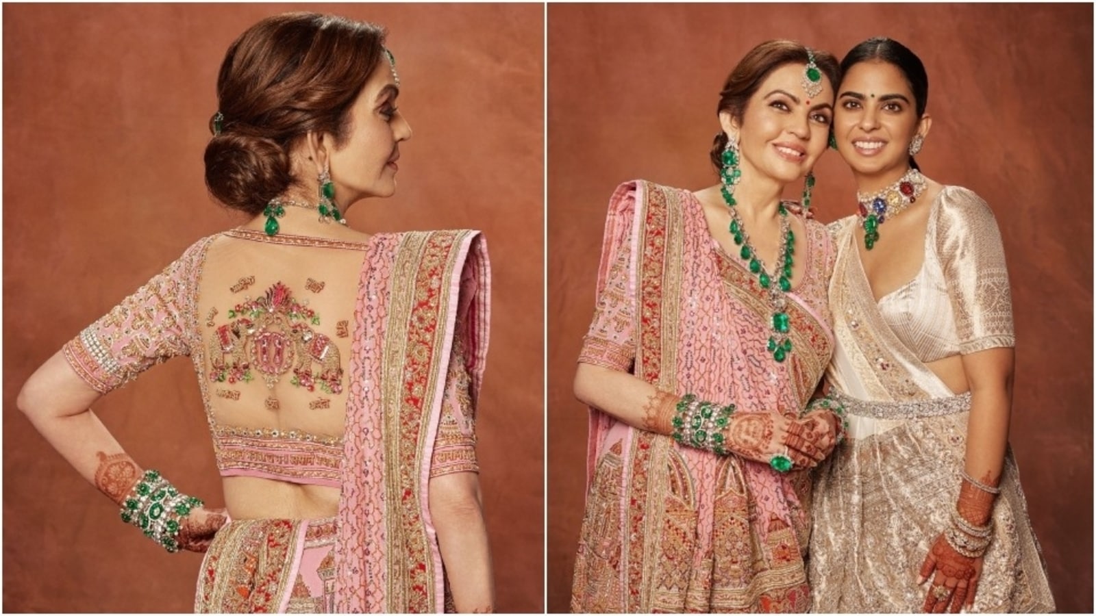 Nita Ambani got Isha, Akash, Anant, her grandkids' names embroidered in Hindi on her jewelled blouse. Pics