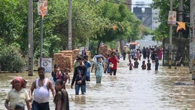 Block J of the JJ cluster, Bawana, in the aftermath of the Munak canal breach. (Sanchit Khanna/HT Photo) Block J of the JJ cluster, Bawana, in the aftermath of the Munak canal breach. (Sanchit Khanna/HT Photo)