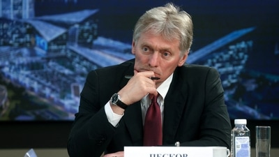 Kremlin spokesman Dmitry Peskov attends a meeting of Russian President Vladimir Putin with senior editors from international news agencies at Lakhta Centre business tower in Saint Petersburg, Russia June 5, 2024. Sputnik/Vladimir Astapkovich/Pool via REUTER (via REUTERS)
