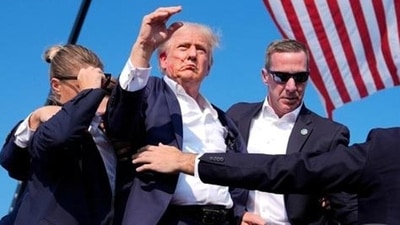 Republican presidential candidate and former President Donald Trump was shot at during a campaign rally in Pennsylvania on Sunday (AP Photo) Republican presidential candidate and former President Donald Trump was shot at during a campaign rally in Pennsylvania on Sunday (AP Photo)