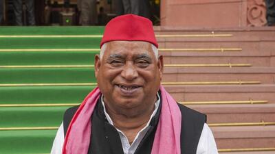 Samajwadi Party MP from Faizabad constituency Awadhesh Prasad at the Parliament House complex during the first session of 18th Lok Sabha, in New Delhi, Tuesday, June 25. (PTI) Samajwadi Party MP from Faizabad constituency Awadhesh Prasad at the Parliament House complex during the first session of 18th Lok Sabha, in New Delhi, Tuesday, June 25. (PTI)
