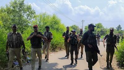 Security forces conduct a cordon and search operation (CASO) after two armed suspects were seen by local residents close to a vital army installation at Gharota village in Akhnoor sector of Jammu on Monday. (ANI Photo) Security forces conduct a cordon and search operation (CASO) after two armed suspects were seen by local residents close to a vital army installation at Gharota village in Akhnoor sector of Jammu on Monday. (ANI Photo)