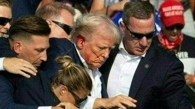 Former President and Republican candidate Donald Trump was injured in the ear during an apparent assassination attempt by a gunman at a campaign rally in Butler, Pennsylvania, on Saturday, July 13.&nbsp; (AFP)