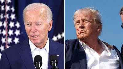 Joe Biden says he is ‘grateful’ Donald Trump is fine after assassination attempt (REUTERS/Tom Brenner, photo by Anna Moneymaker / GETTY IMAGES NORTH AMERICA / Getty Images via AFP) Joe Biden says he is ‘grateful’ Donald Trump is fine after assassination attempt (REUTERS/Tom Brenner, photo by Anna Moneymaker / GETTY IMAGES NORTH AMERICA / Getty Images via AFP)