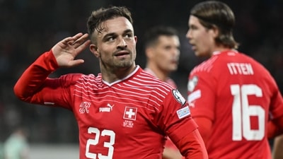 Xherdan Shaqiri announces his retirement from international football. (AFP)