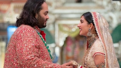 Industrialist Mukesh Ambani’s son Anant Ambani with Radhika Merchant, a daughter of industrialist Viren Merchant. Industrialist Mukesh Ambani’s son Anant Ambani with Radhika Merchant, a daughter of industrialist Viren Merchant.