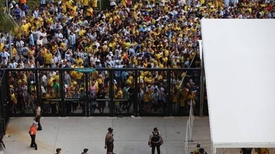 Stampede-like situations could be seen outside the stadium (Getty Images) Stampede-like situations could be seen outside the stadium (Getty Images)