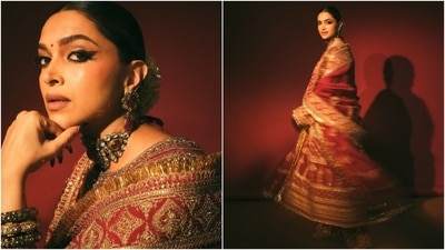 Deepika Padukone wore a sindoori red anarkali suit for the Ambani wedding. (Instagram ) Deepika Padukone wore a sindoori red anarkali suit for the Ambani wedding. (Instagram )