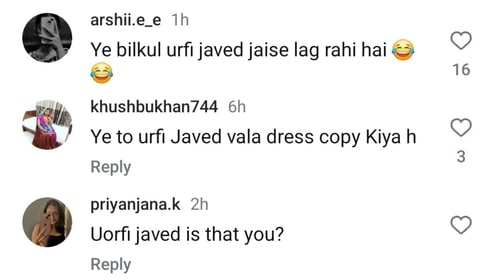 Comments under Janhvi's viral video Comments under Janhvi's viral video