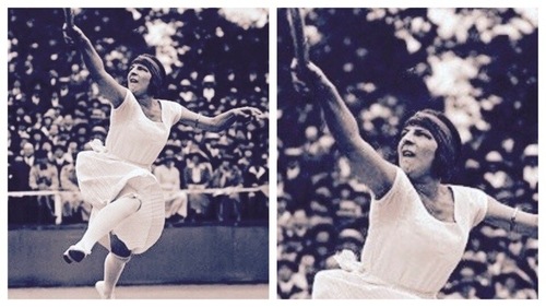 Suzanne Lenglen was one of the first to eschew corset from tennis attire. Suzanne Lenglen was one of the first to eschew corset from tennis attire.