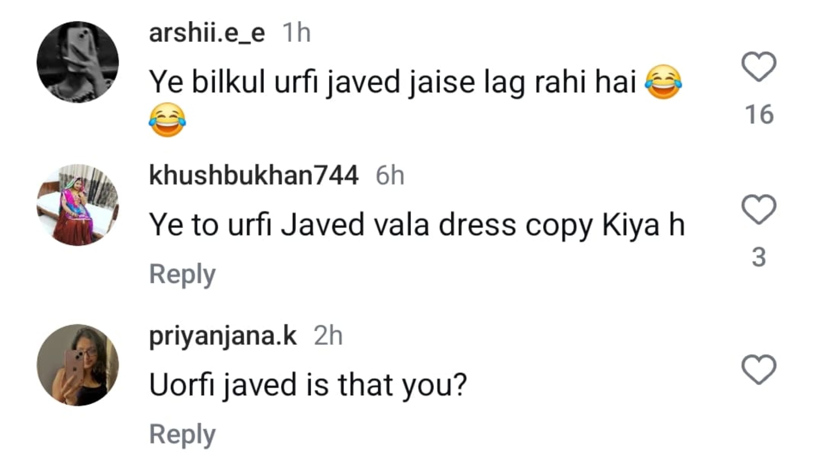 Comments under Janhvi's viral video