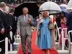 Britain King Charles III and Queen Camilla arrive at the Royal Square in St Helier, Jersey, for special sittings of the States Assembly and of the Royal Court, during their two day visit to the Channel Islands, Monday July 15, 2024. AP/PTI(AP07_15_2024_000254A) Britain King Charles III and Queen Camilla arrive at the Royal Square in St Helier, Jersey, for special sittings of the States Assembly and of the Royal Court, during their two day visit to the Channel Islands, Monday July 15, 2024. AP/PTI(AP07_15_2024_000254A)