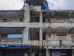 Two wings of the ground plus two storeyed Ram Nagar Trust building in Borivali, demarcated as ‘highly dilapidated’ by the BMC, have been awaiting demolition for over six months. But things are in limbo because of a lack of consensus on redevelopment between the landlord and the tenants, who are part owners of the building under the pagdi system. (Satish Bate/ Hindustan Times) Two wings of the ground plus two storeyed Ram Nagar Trust building in Borivali, demarcated as ‘highly dilapidated’ by the BMC, have been awaiting demolition for over six months. But things are in limbo because of a lack of consensus on redevelopment between the landlord and the tenants, who are part owners of the building under the pagdi system. (Satish Bate/ Hindustan Times)