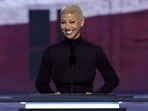 Rapper & Influencer Amber Rose speaks on stage on the first day of the Republican National Convention at the Fiserv Forum on July 15, 2024 in Milwaukee, Wisconsin. (Photo by CHIP SOMODEVILLA / GETTY IMAGES NORTH AMERICA / Getty Images via AFP)