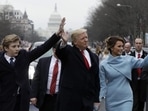 President Donald Trump waves as he walks with first lady Melania Trump and their son Barron during the inauguration parade on January 20. Ten-year-old Barron has recently become the target of mean comments and tweets. President Donald Trump waves as he walks with first lady Melania Trump and their son Barron during the inauguration parade on January 20. Ten-year-old Barron has recently become the target of mean comments and tweets.