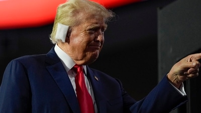 Republican presidential candidate former President Donald Trump attends the first day of the Republican National Convention, Monday, July 15, 2024, in Milwaukee. (AP) Republican presidential candidate former President Donald Trump attends the first day of the Republican National Convention, Monday, July 15, 2024, in Milwaukee. (AP)