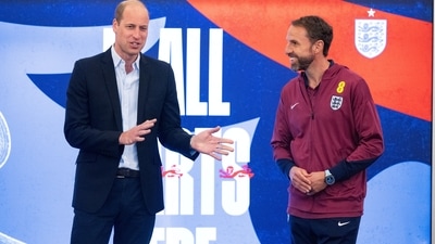 Prince William thanks Team England manager Gareth Southgate for his hard work over the years (via REUTERS)