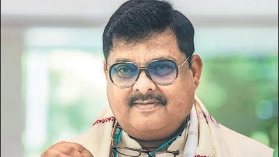 Congress MP Rakibul Hussain shows his identity card during the registration process of the members of the 18th Lok Sabha, in New Delhi on June 8. (PTI)