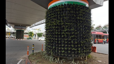Discarding the idea of setting up air purifiers, Panchkula will set up vertical gardens to help check growing pollution (HT File) Discarding the idea of setting up air purifiers, Panchkula will set up vertical gardens to help check growing pollution (HT File)