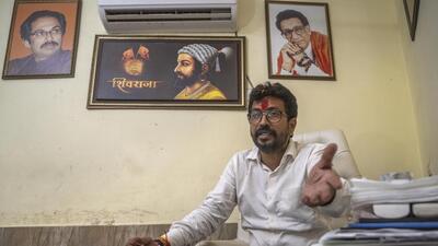 Mumbai, India - May 18, 2024: Amol Kirtikar, the Shiv Sena (UBT) candidate from Mumbai North West Lok Sabha constituency pose for the photos at his office at Andheri in Mumbai, India, on Saturday, May 18, 2024. (Photo by Satish Bate/ Hindustan Times) (Hindustan Times)