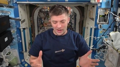 This image shows NASA astronaut Matthew Dominick, presently onboard the ISS, with a nut and a bolt. (X/@dominickmatthew)