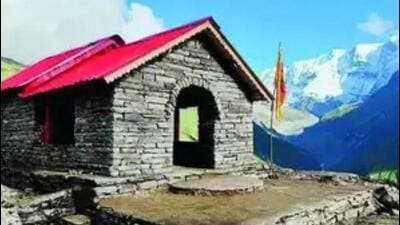 The temple reportedly built by self-styled godman Baba Yogi Chaitanya Akash. (Photo from X)