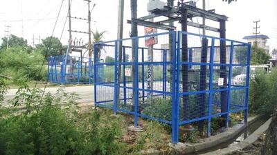 Unsafe distribution transformers are being identified and covered with fences, to cut off any direct access. said NPCL officials. (HT Photo) Unsafe distribution transformers are being identified and covered with fences, to cut off any direct access. said NPCL officials. (HT Photo)