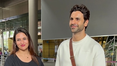 Divyanka Tripathi and Vivek Dahiya were spotted at the Mumbai airport.