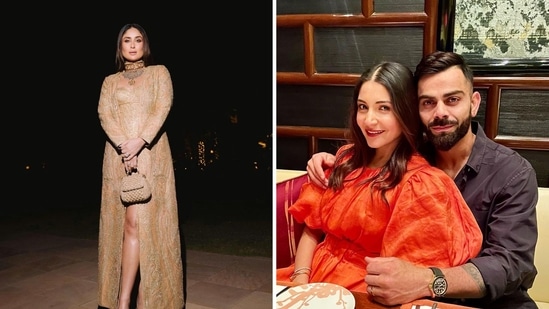 Kareena Kapoor (L) and Virat Kohli, Anushka Sharma (R) were not spotted at the Ambani wedding.