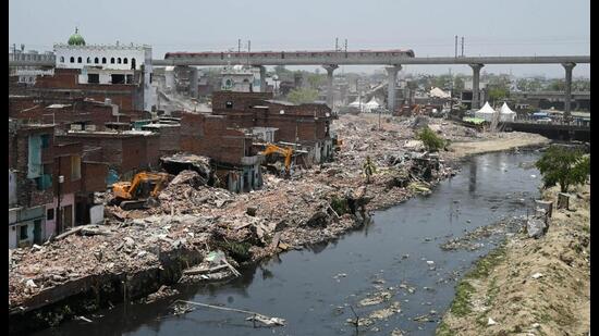 The project aims to create a pollution-free green riverfront with a plantation drive on land vacated after the demolition of Akbar Nagar. (File Photo)