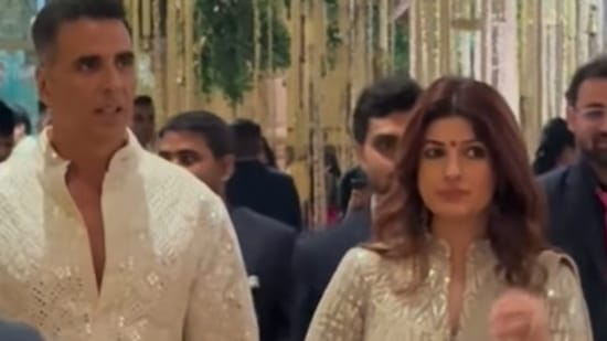 Akshay Kumar and Twinkle Khanna attend the post-wedding function of Anant Ambani and Radhika Merchant