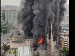 A fire broke out in a shopping centre in southwestern China on Wednesday with an unknown number of people trapped inside, state broadcaster CCTV reported.