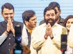 Maharashtra chief minister Eknath Shinde with deputy CMs Devendra Fadnavis of the BJP and NCP chief Ajit Pawar Maharashtra chief minister Eknath Shinde with deputy CMs Devendra Fadnavis of the BJP and NCP chief Ajit Pawar
