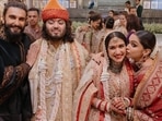 Ranveer Singh, Anant Ambani, Radhika Merchant and Deepika Padukone at the wedding. Ranveer Singh, Anant Ambani, Radhika Merchant and Deepika Padukone at the wedding.