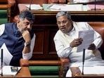 Karnataka chief minister Siddaramaiah with deputy chief minister DK Shivakumar.