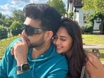 Karan Kundrra and Tejasswi Prakash with Rajiv Adatia Karan Kundrra and Tejasswi Prakash with Rajiv Adatia