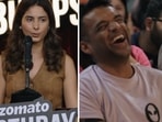 Zomato CEO Deepinder Goyal in stitches during comedian Swati Sachdeva's piece.(Instagram/Zomato) Zomato CEO Deepinder Goyal in stitches during comedian Swati Sachdeva's piece.(Instagram/Zomato)