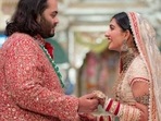 Anant Ambani and Radhika Merchant during their wedding ceremony. Anant Ambani and Radhika Merchant during their wedding ceremony.