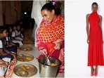 Kim Kardashian serves food to children and performs aarti at ISKCON temple in Mumbai.
