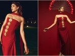 Samantha Ruth Prabhu wears a red corset and skirt by Masaba Gupta. (Instagram ) Samantha Ruth Prabhu wears a red corset and skirt by Masaba Gupta. (Instagram )