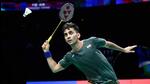 Lakshya Sen hits a return to China's Li Shifeng during their quarter-final match at the Thomas and Uber Cup badminton tournament in Chengdu, China. (AFP) Lakshya Sen hits a return to China's Li Shifeng during their quarter-final match at the Thomas and Uber Cup badminton tournament in Chengdu, China. (AFP)