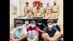The accused in custody of Ludhiana police on Wednesday. (HT Photo)