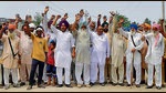 When MC and administration officials reached the carcass plant along with police, they found residents of Rasulpur village already gathered there to protest. (Manish/HT) When MC and administration officials reached the carcass plant along with police, they found residents of Rasulpur village already gathered there to protest. (Manish/HT)