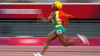 Shelly-Ann Fraser-Pryce, of Jamaica during a race. (AP) Shelly-Ann Fraser-Pryce, of Jamaica during a race. (AP)