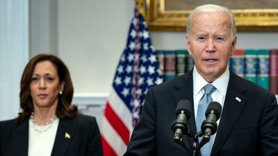 Joe Biden says Kamala Harris ‘could be president of the United States’ amid calls to drop out (Photographer: Bonnie Cash/UPI/Bloomberg) (Bloomberg) Joe Biden says Kamala Harris ‘could be president of the United States’ amid calls to drop out (Photographer: Bonnie Cash/UPI/Bloomberg) (Bloomberg)