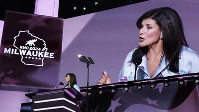 Former US ambassador to the United Nations Nikki Haley speaks on Day 2 of the Republican National Convention at the Fiserv Forum in Milwaukee, Wisconsin. (REUTERS) Former US ambassador to the United Nations Nikki Haley speaks on Day 2 of the Republican National Convention at the Fiserv Forum in Milwaukee, Wisconsin. (REUTERS)