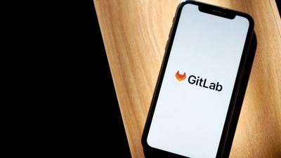 The Gitlab logo on a smartphone arranged in New York, US, on Friday, May 31, 2024. Gitlab Inc. is scheduled to release earnings figures on June 3. Photographer: Gabby Jones/Bloomberg (Bloomberg)