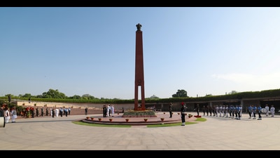 The National War Memorial, as a new entity, also has redefined the authorised rituals associated with national festivities.. (HT PHOTO/ Hindustan Times) (Hindustan Times) The National War Memorial, as a new entity, also has redefined the authorised rituals associated with national festivities.. (HT PHOTO/ Hindustan Times) (Hindustan Times)